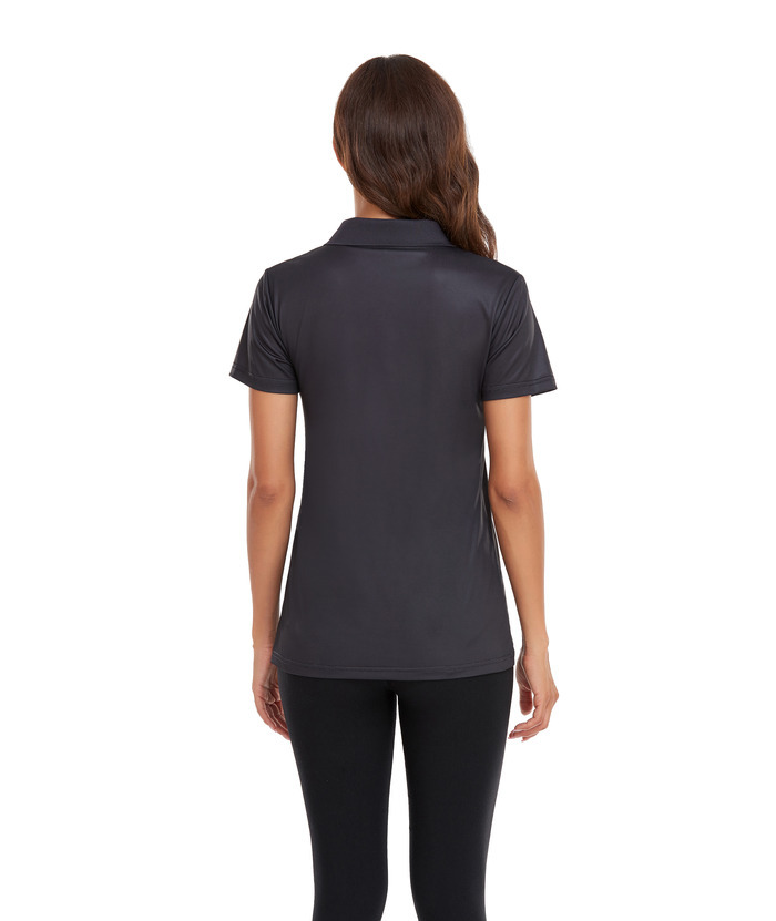 Black women's sports polo shirt - Dri-Fit technology