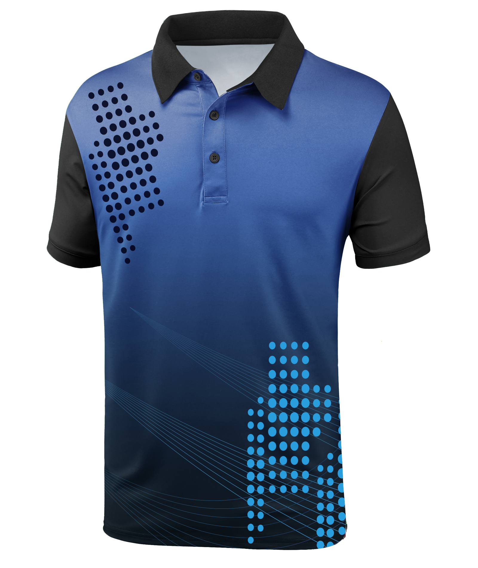 ZITY Men's Button Up Slim Fit Printed Polo Shirt-APOH700039