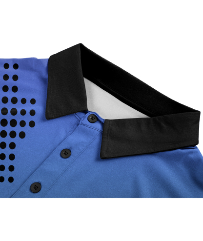 ZITY Men's Button Up Slim Fit Printed Polo Shirt-APOH700039