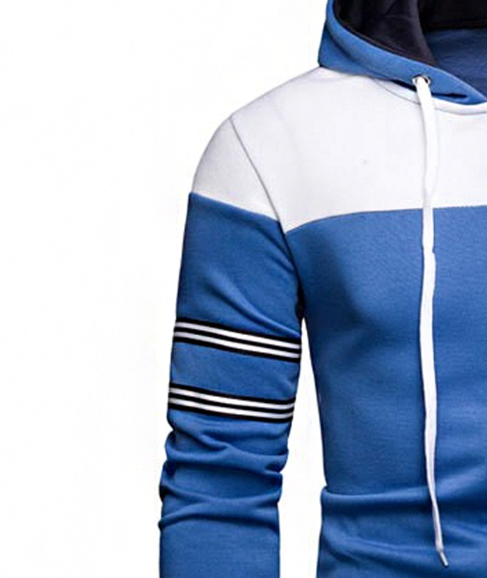 ZITY Men's Long Sleeve Full Zip Up Color Block Outwear Hoodie-DUMFH04958|Zitysports