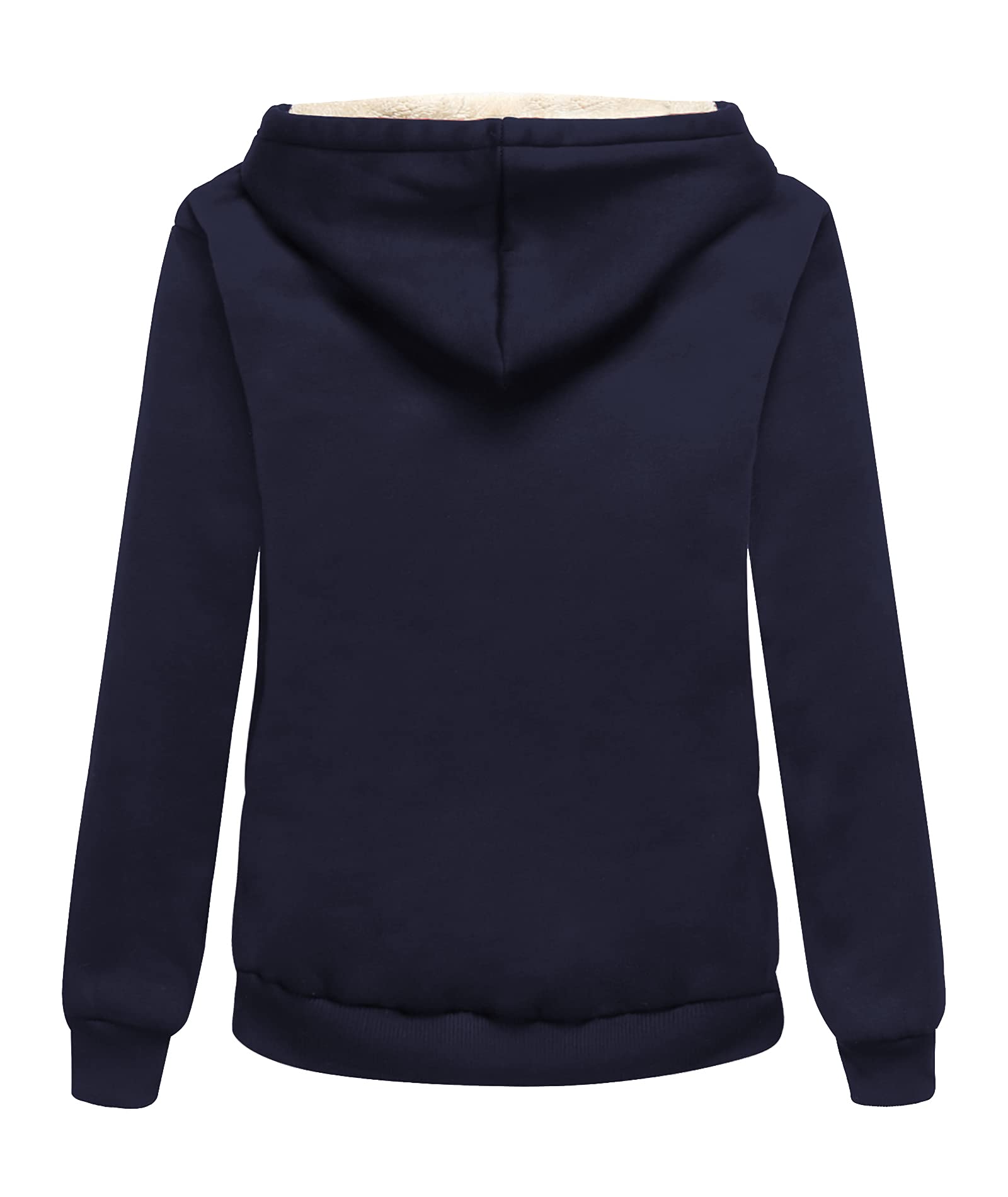 ZITY Women's Long Sleeve Solid Color Fleece Hoodie-ASJH700006
