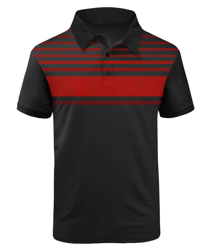 ZITY Men's Striped Color Block Dri Fit Polo Shirt-APOH700052
