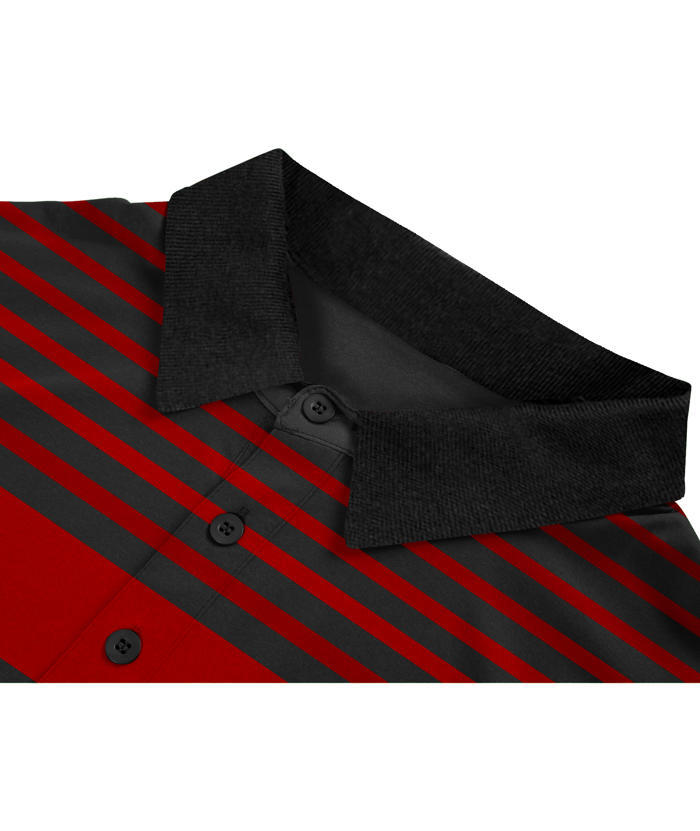 ZITY Men's Striped Color Block Dri Fit Polo Shirt-APOH700052