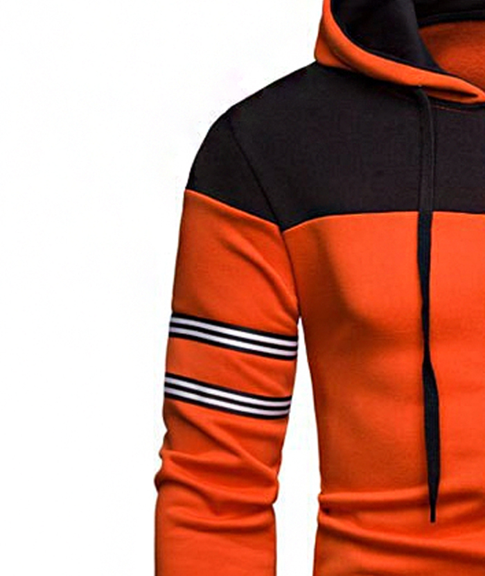 ZITY Men's Long Sleeve Full Zip Up Color Block Outwear Hoodie-DUMFH04958|Zitysports