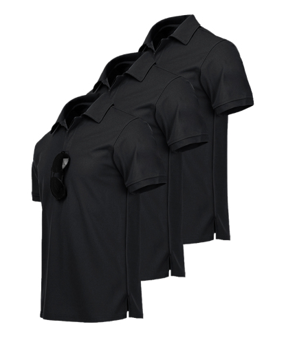 3 Pack Men's Button Up Dri Fit Golf Polo Shirt-AZUHE00035 