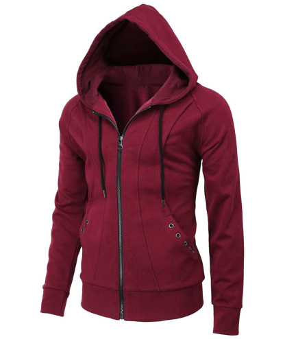 Men's Lightweight Long Sleeve Solid Color Full Zip Up Hoodie-DUMFH05025|Zitysports