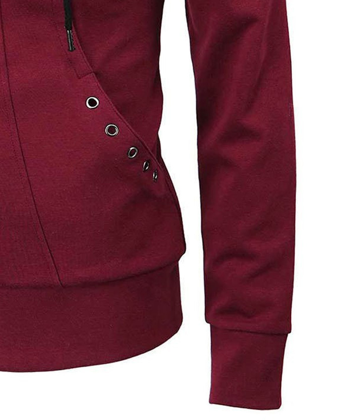 Men's Lightweight Long Sleeve Solid Color Full Zip Up Hoodie-DUMFH05025|Zitysports