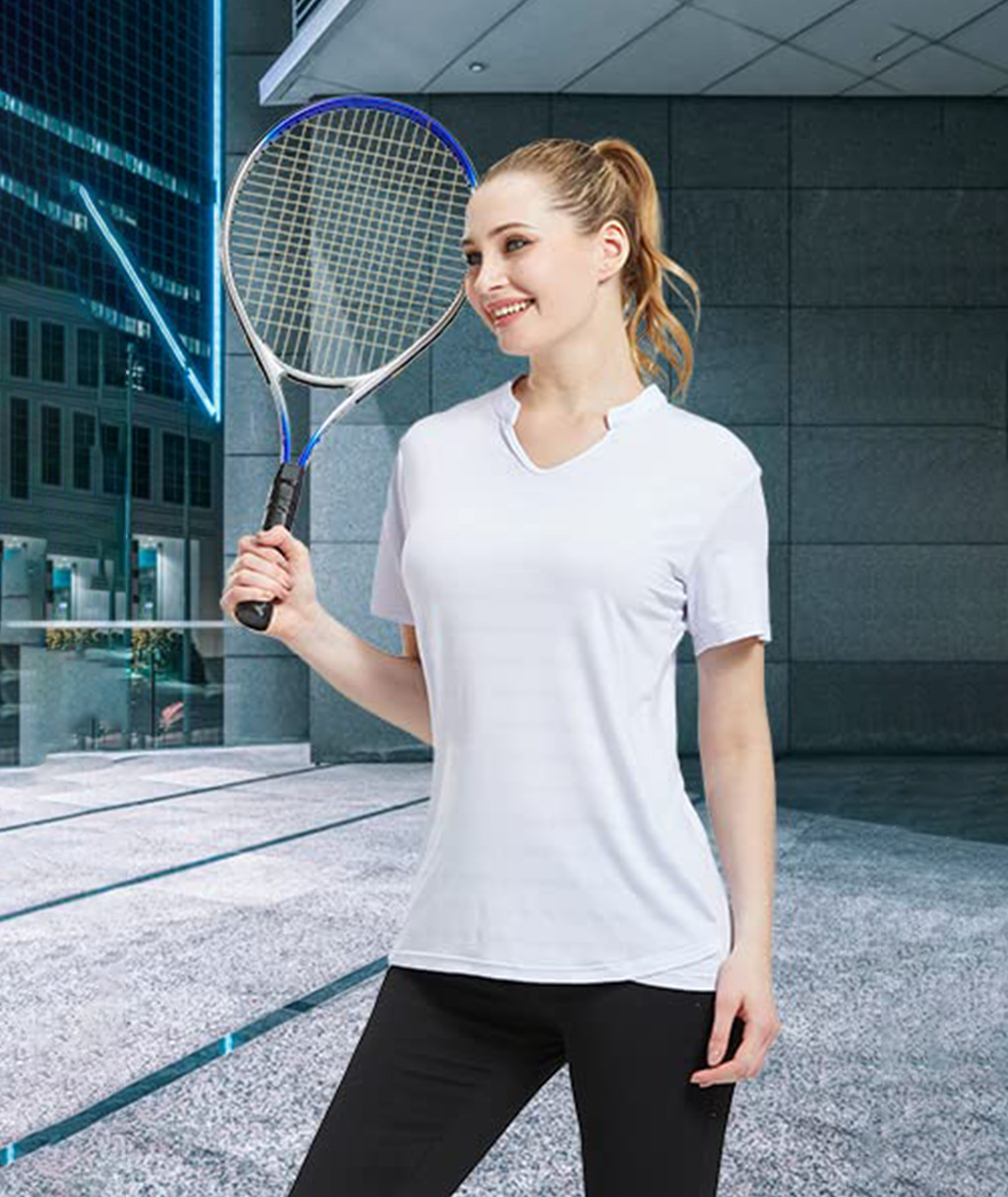 ZITY Women's V Neck Dri Fit Golf Polo Shirt-CFWMX20000