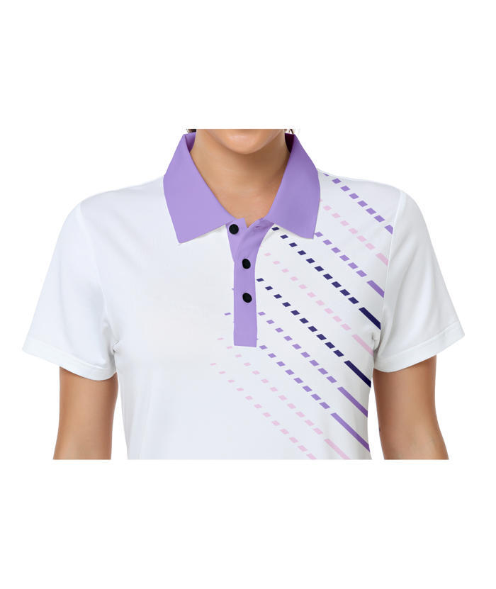 ZITY Women's Dashed Lines Dri Fit Golf Polo Shirt-CUWPO02415