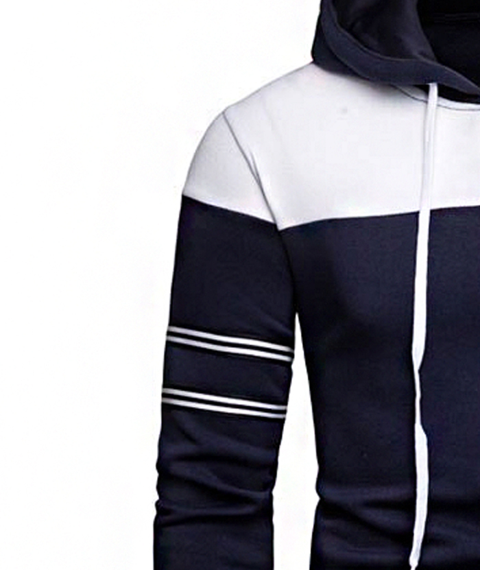 ZITY Men's Long Sleeve Full Zip Up Color Block Outwear Hoodie-DUMFH04958|Zitysports
