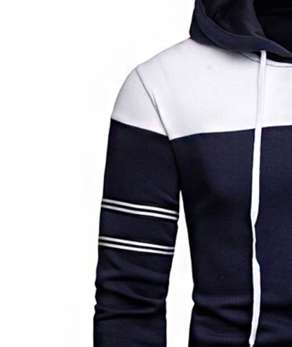 ZITY Men's Long Sleeve Full Zip Up Color Block Outwear Hoodie-DUMFH04958|Zitysports