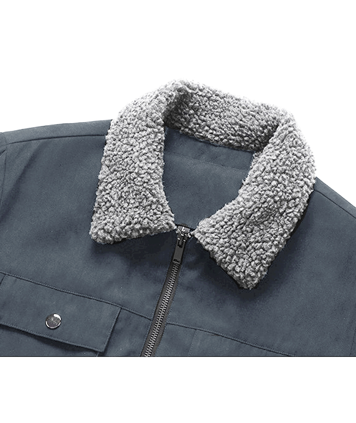 ZITY Men's Loose Fit Full-Zip Fleece Jacket-DUMCO05393|Zitysports