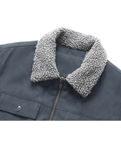 ZITY Men's Loose Fit Full-Zip Fleece Jacket-DUMCO05393|Zitysports