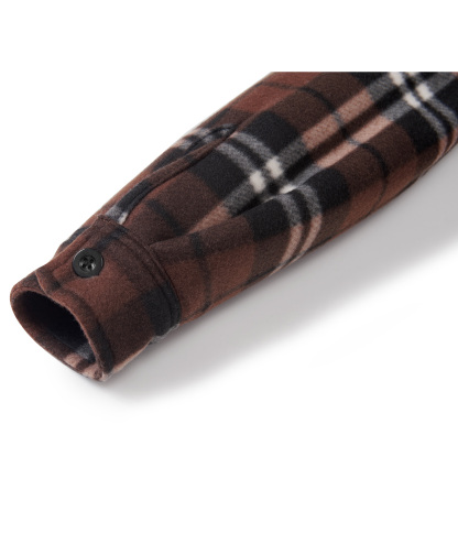 ZITY Men's Long Sleeve Full Zipper Fleece Plaid Hoodie-CFMGF00001