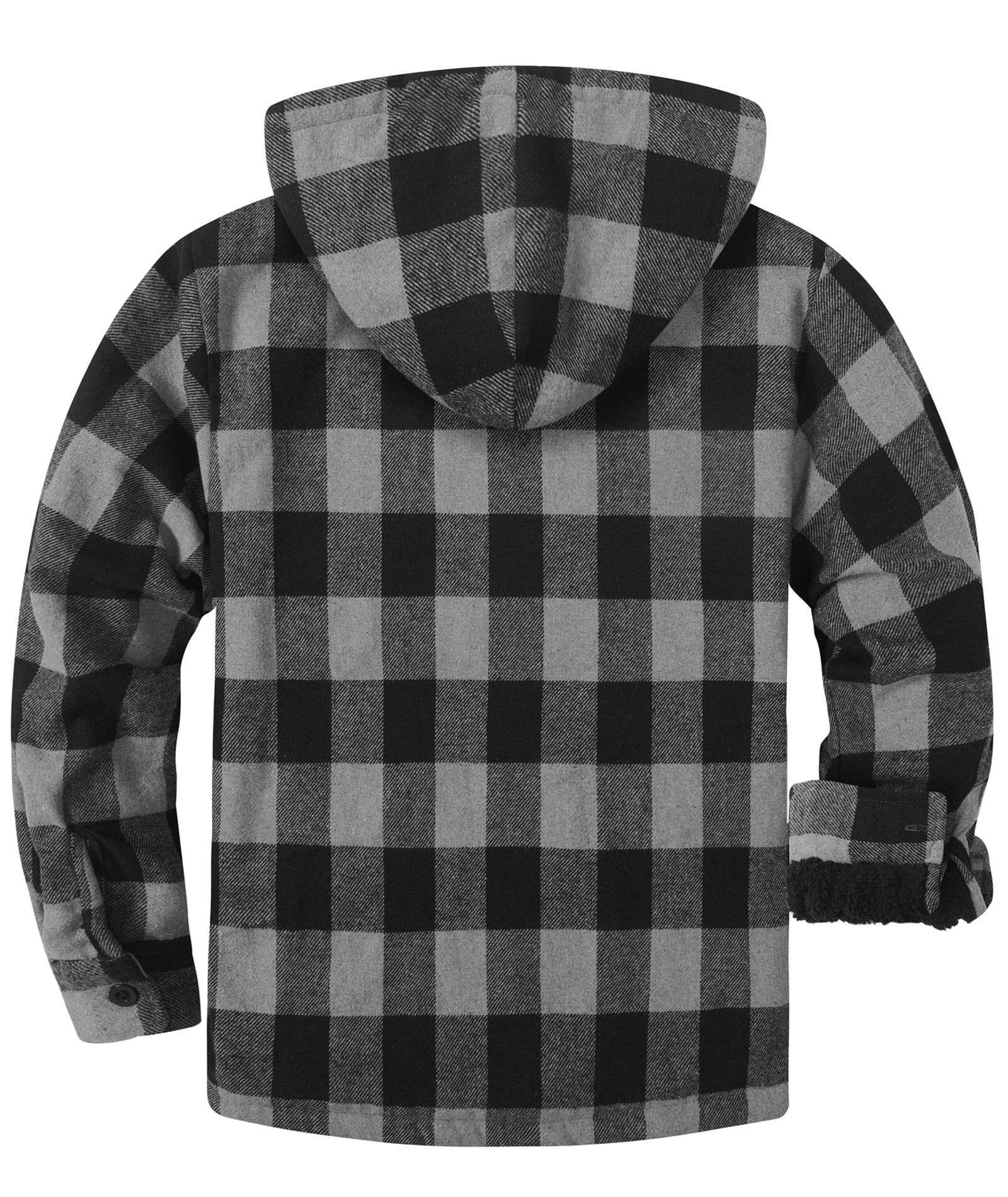 ZITY Men's Full Zipper With Pockets Fleece Plaid Hoodie-EUMFJ130