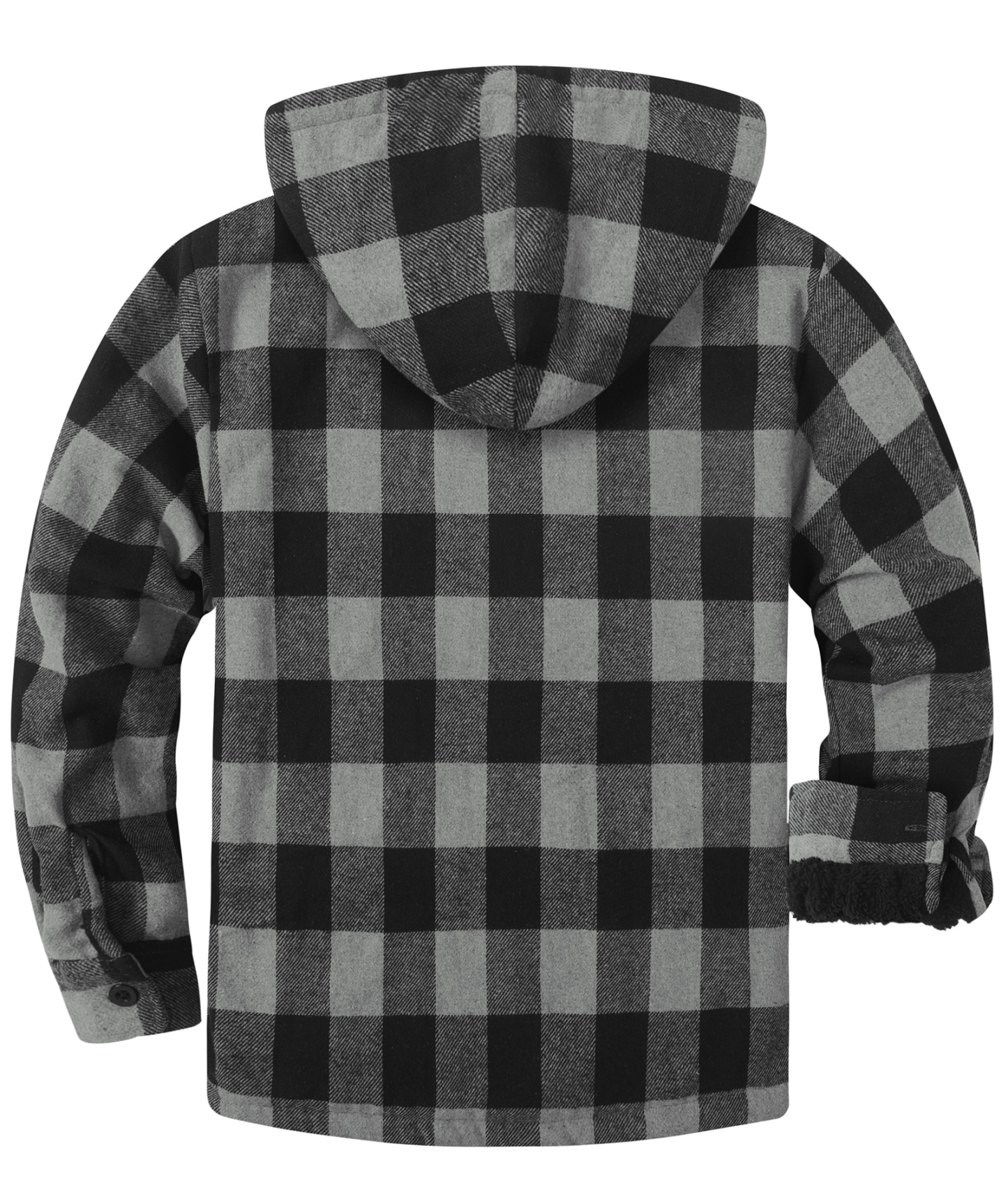 ZITY Men's Full Zipper With Pockets Fleece Plaid Hoodie-EUMFJ130