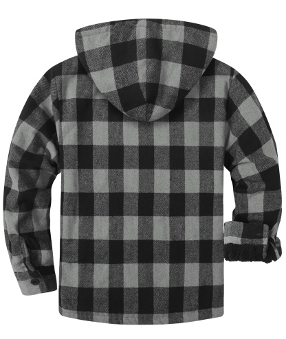 ZITY Men's Full Zipper With Pockets Fleece Plaid Hoodie-EUMFJ130