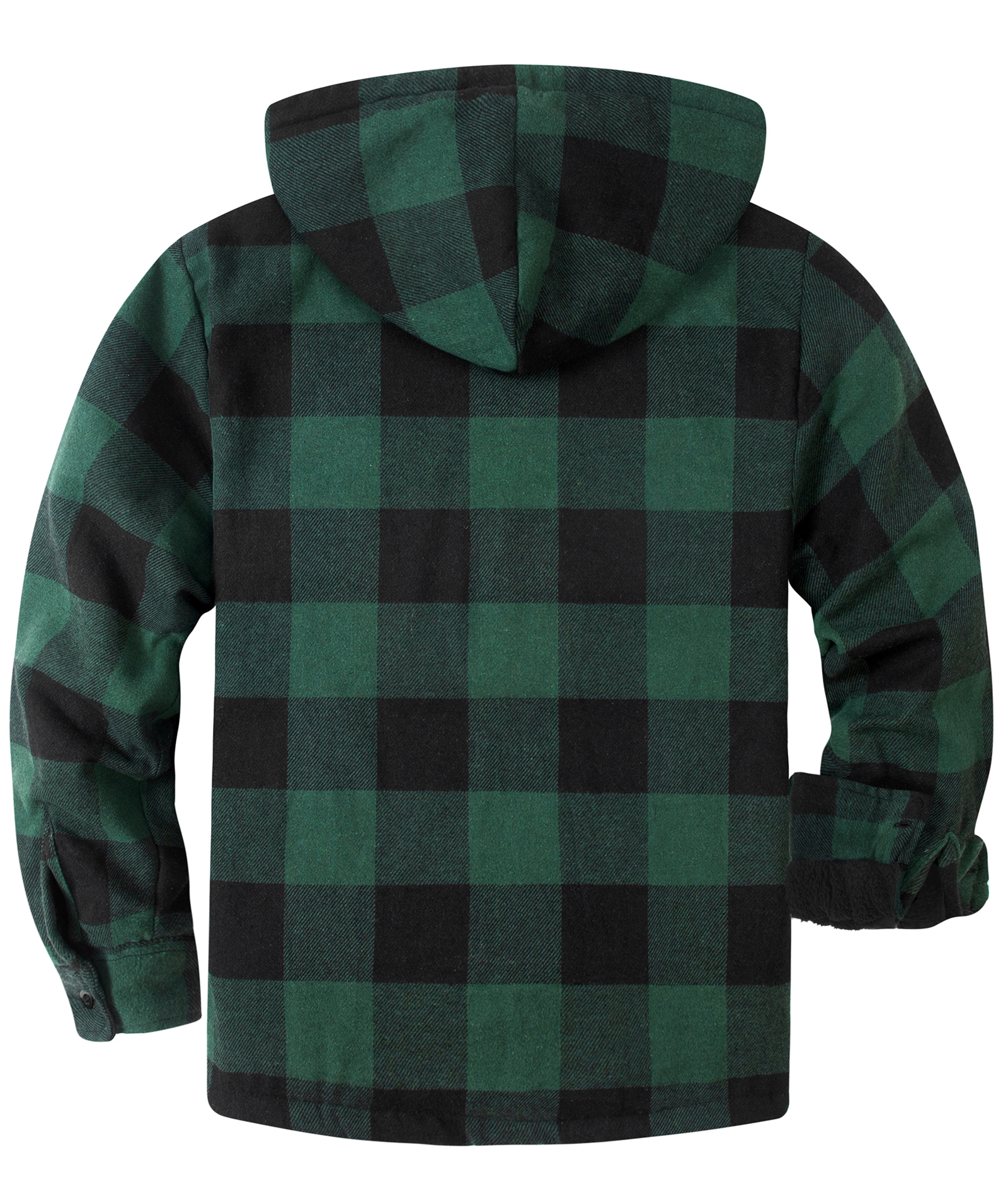 ZITY Men's Full Zipper With Pockets Fleece Plaid Hoodie-EUMFJ130