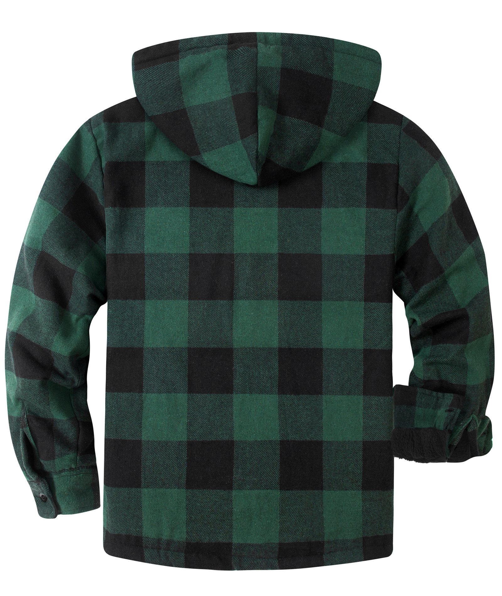 ZITY Men's Full Zipper With Pockets Fleece Plaid Hoodie-EUMFJ130