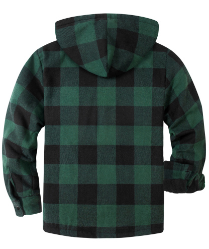 ZITY Men's Full Zipper With Pockets Fleece Plaid Hoodie-EUMFJ130