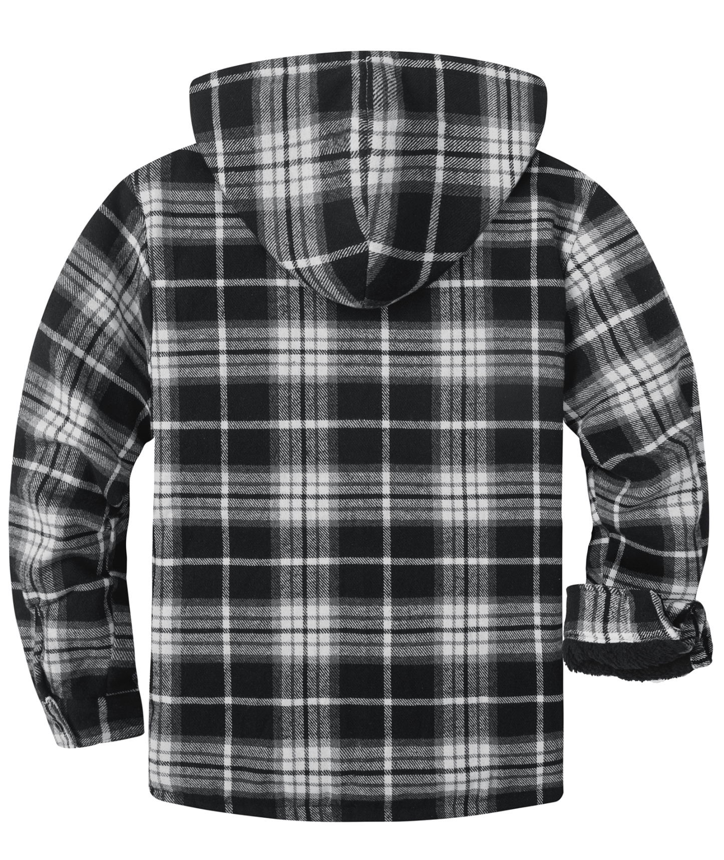 ZITY Men's Full Zipper With Pockets Fleece Plaid Hoodie-EUMFJ130