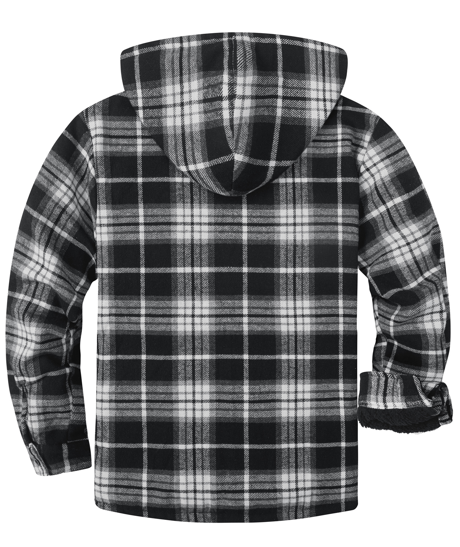 ZITY Men's Full Zipper With Pockets Fleece Plaid Hoodie-EUMFJ130