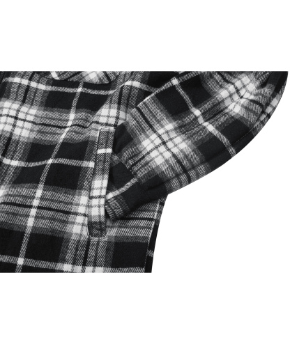 ZITY Men's Full Zipper With Pockets Fleece Plaid Hoodie-EUMFJ130