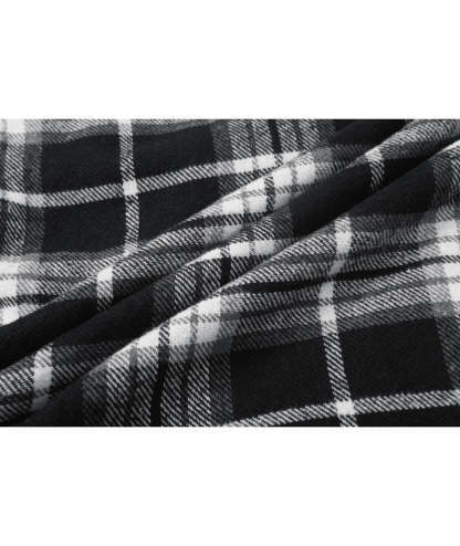 ZITY Men's Full Zipper With Pockets Fleece Plaid Hoodie-EUMFJ130