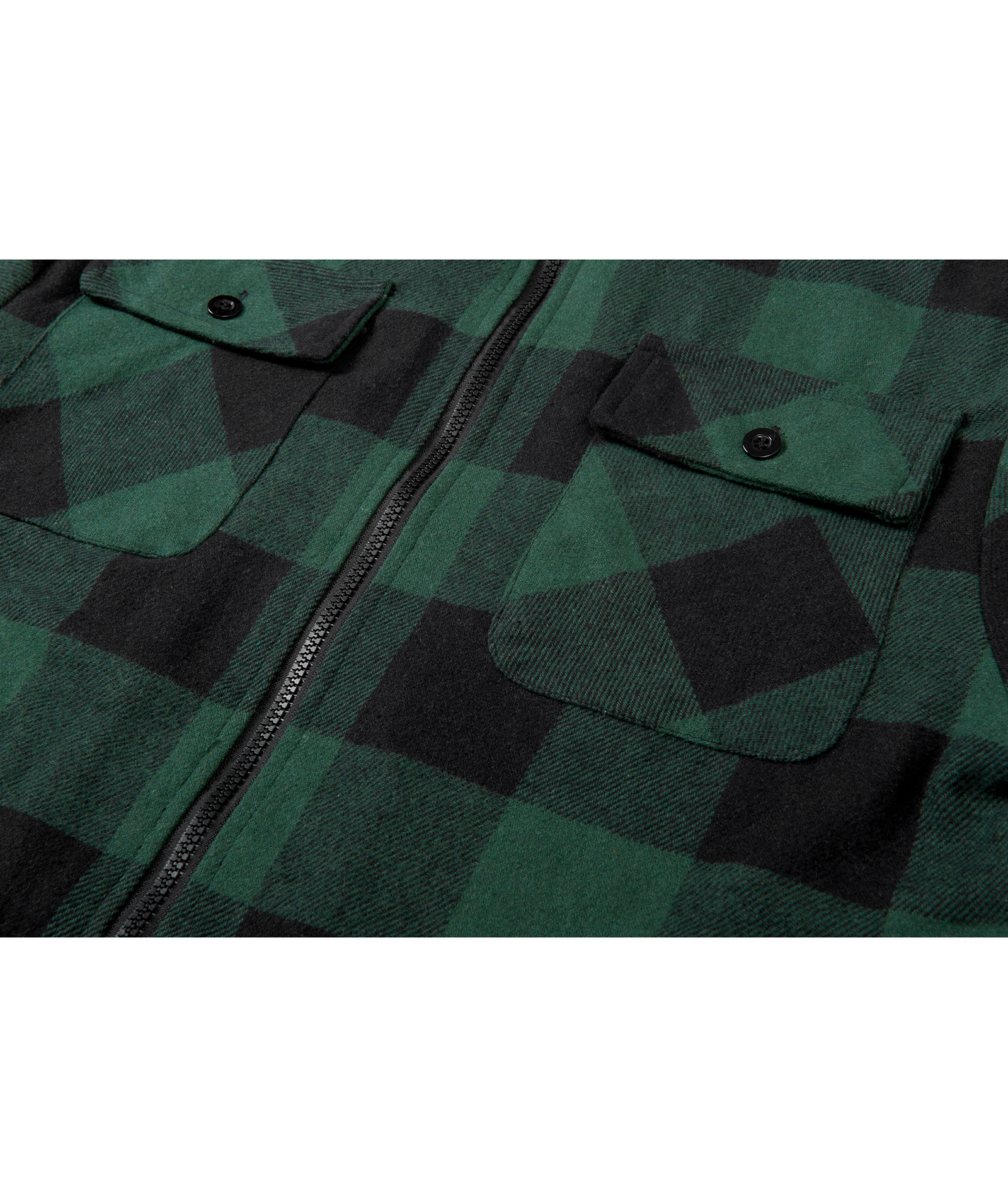 ZITY Men's Full Zipper With Pockets Fleece Plaid Hoodie-EUMFJ130