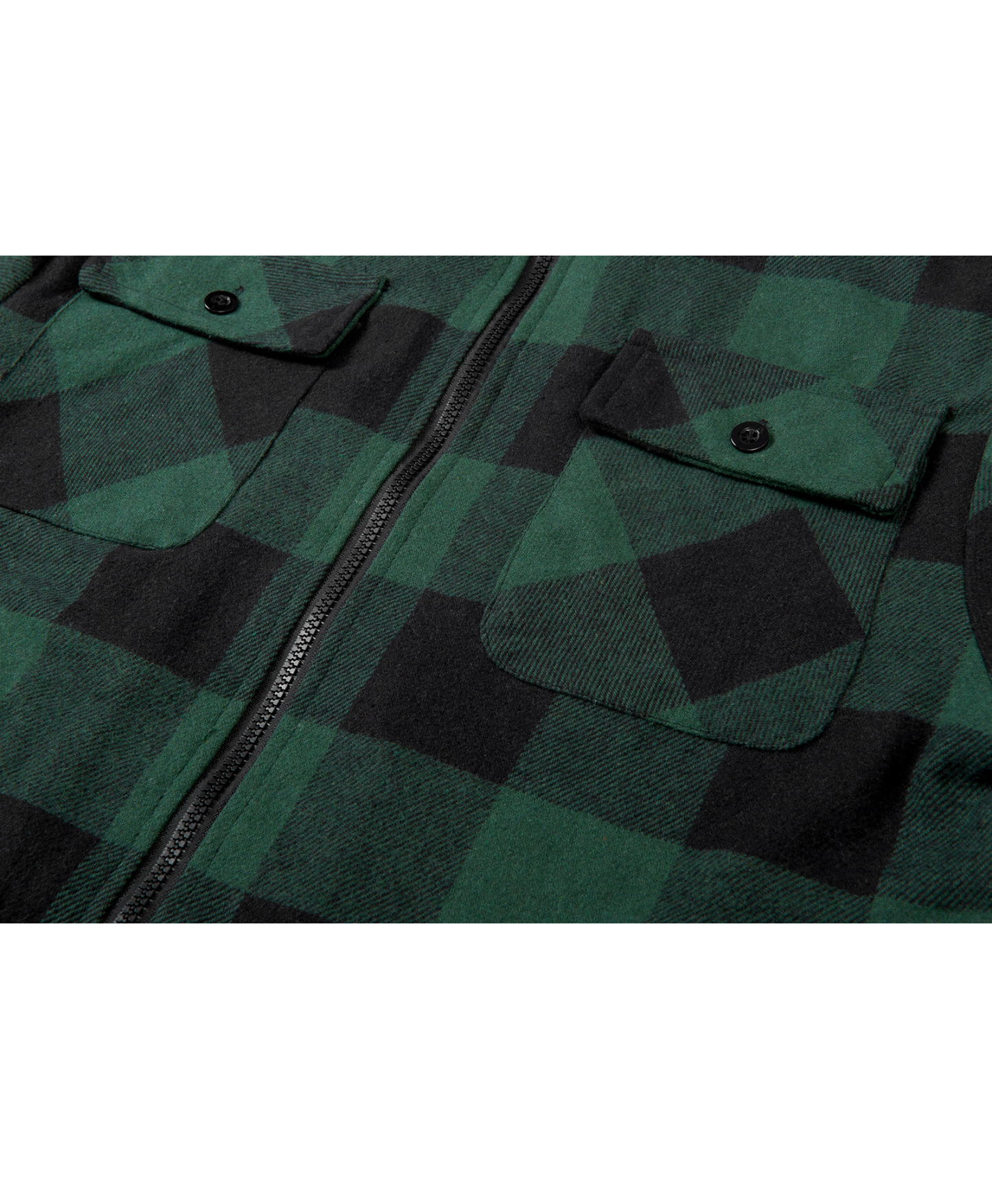 ZITY Men's Full Zipper With Pockets Fleece Plaid Hoodie-EUMFJ130