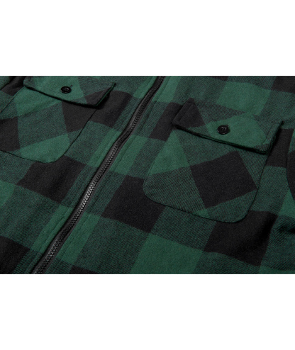 ZITY Men's Full Zipper With Pockets Fleece Plaid Hoodie-EUMFJ130