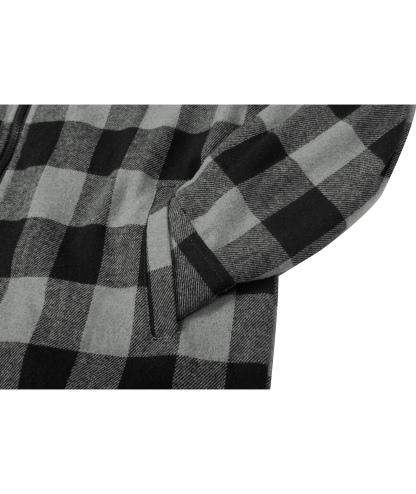 ZITY Men's Full Zipper With Pockets Fleece Plaid Hoodie-EUMFJ130