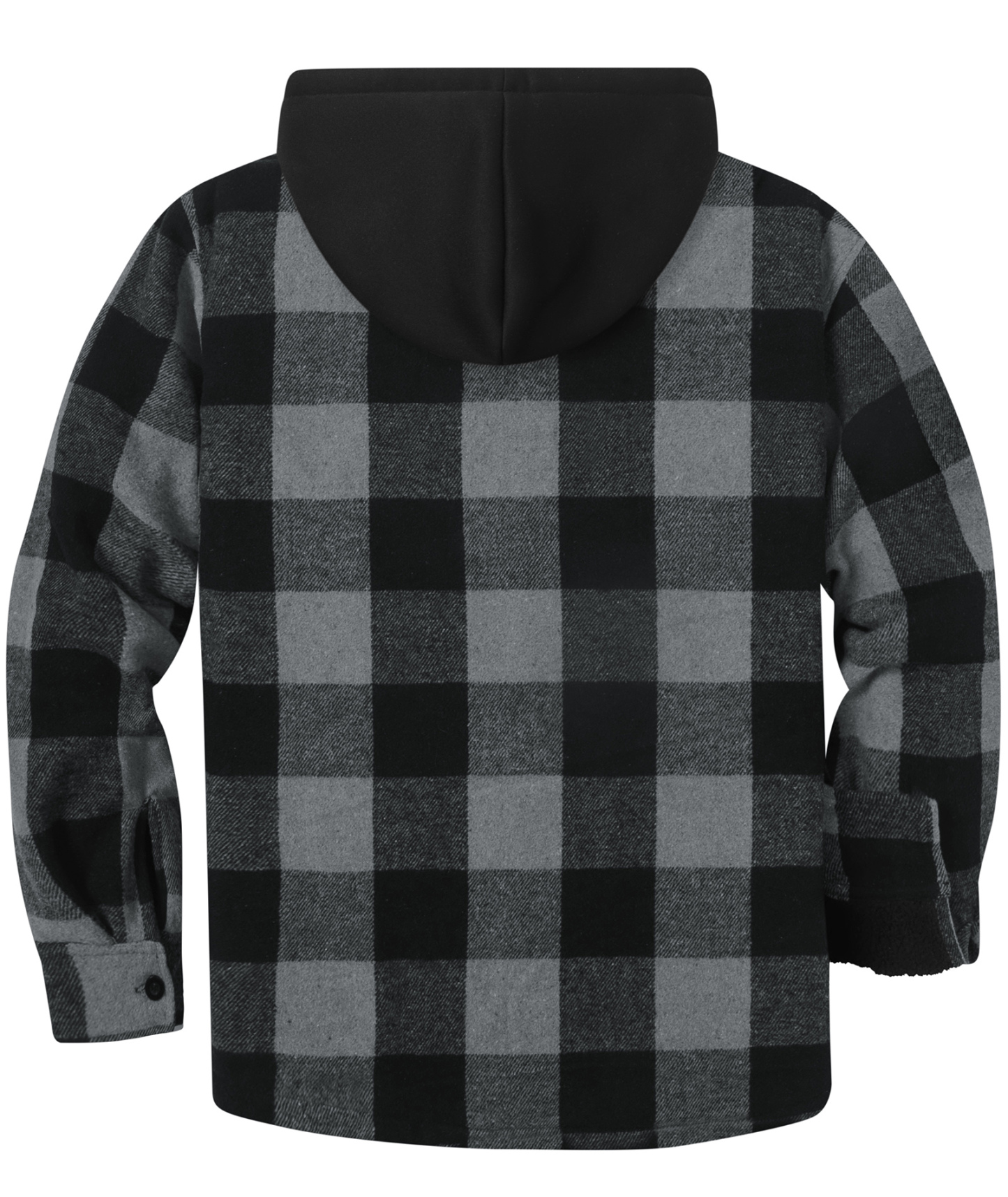 ZITY Men's Full Zipper Long Sleeve Fleece Plaid Hoodie-CUMJA04083