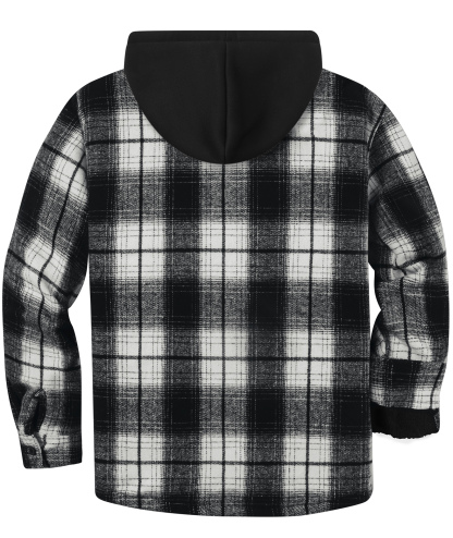 ZITY Men's Full Zipper Long Sleeve Fleece Plaid Hoodie-CUMJA04083