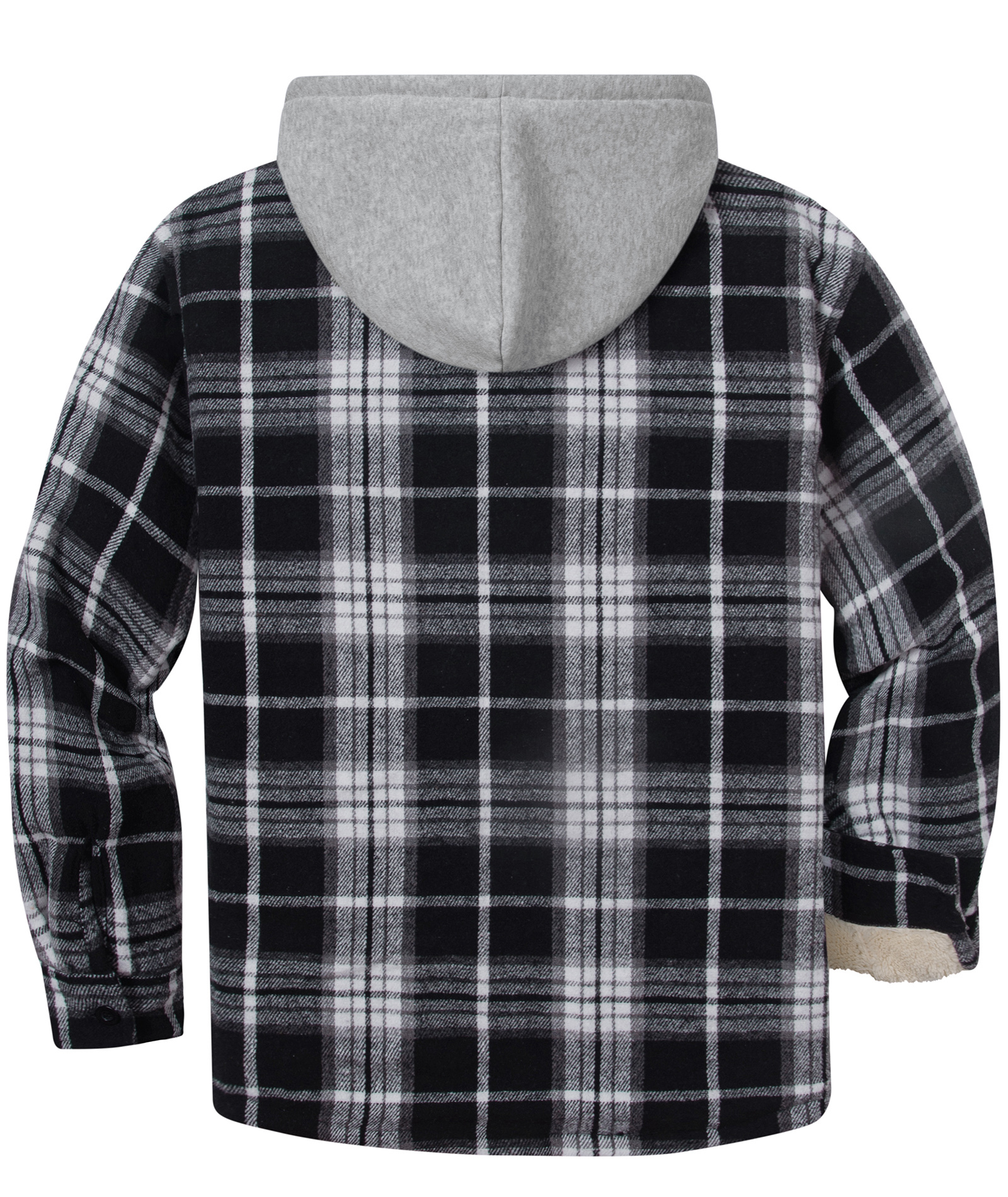 ZITY Men's Full Zipper Long Sleeve Fleece Plaid Hoodie-CUMJA04083