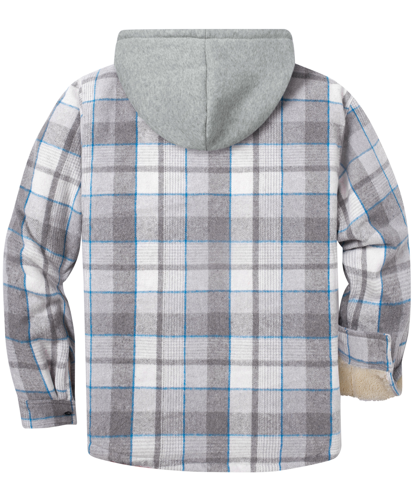 ZITY Men's Full Zipper Long Sleeve Fleece Plaid Hoodie-CUMJA04083