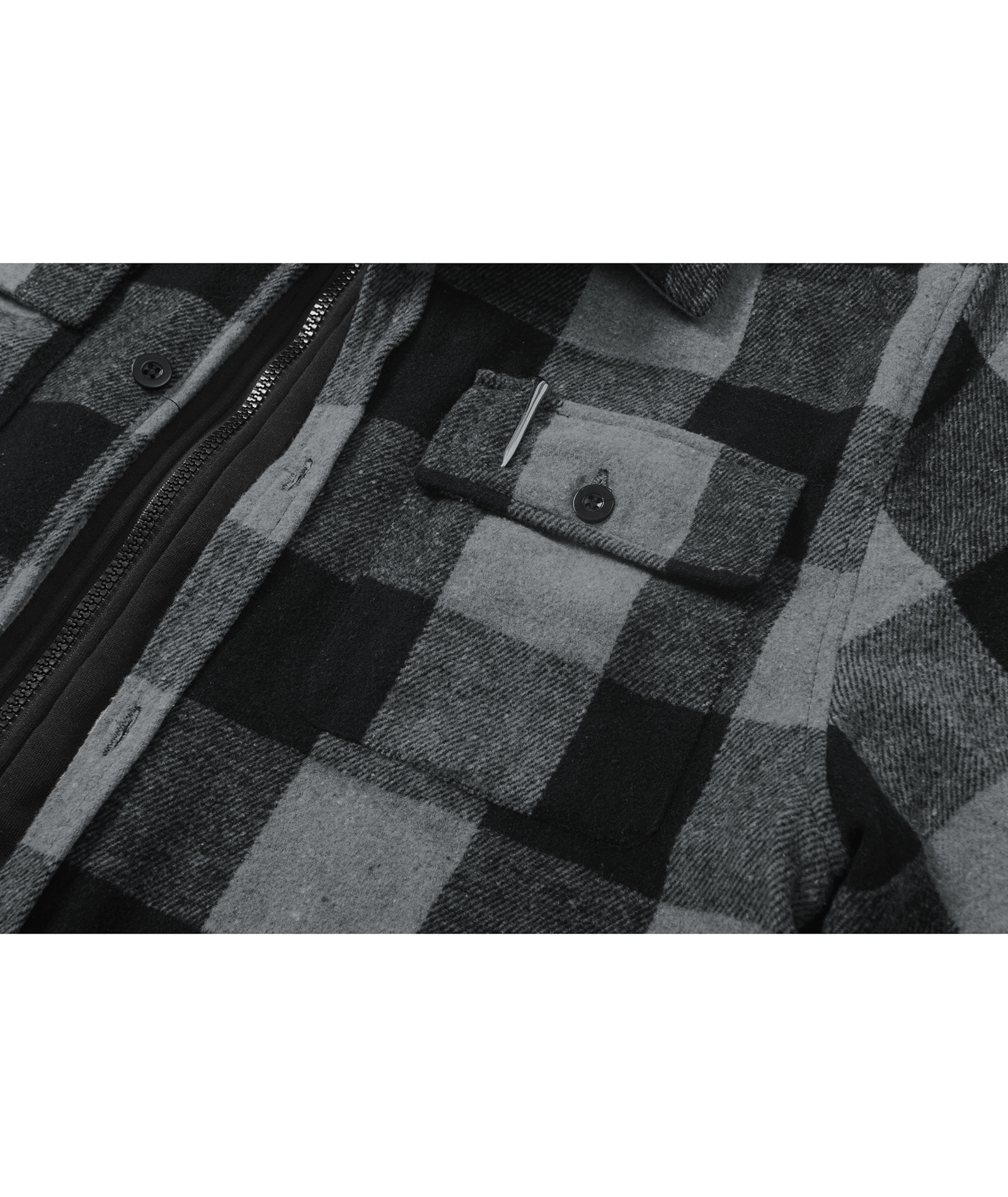 ZITY Men's Full Zipper Long Sleeve Fleece Plaid Hoodie-CUMJA04083