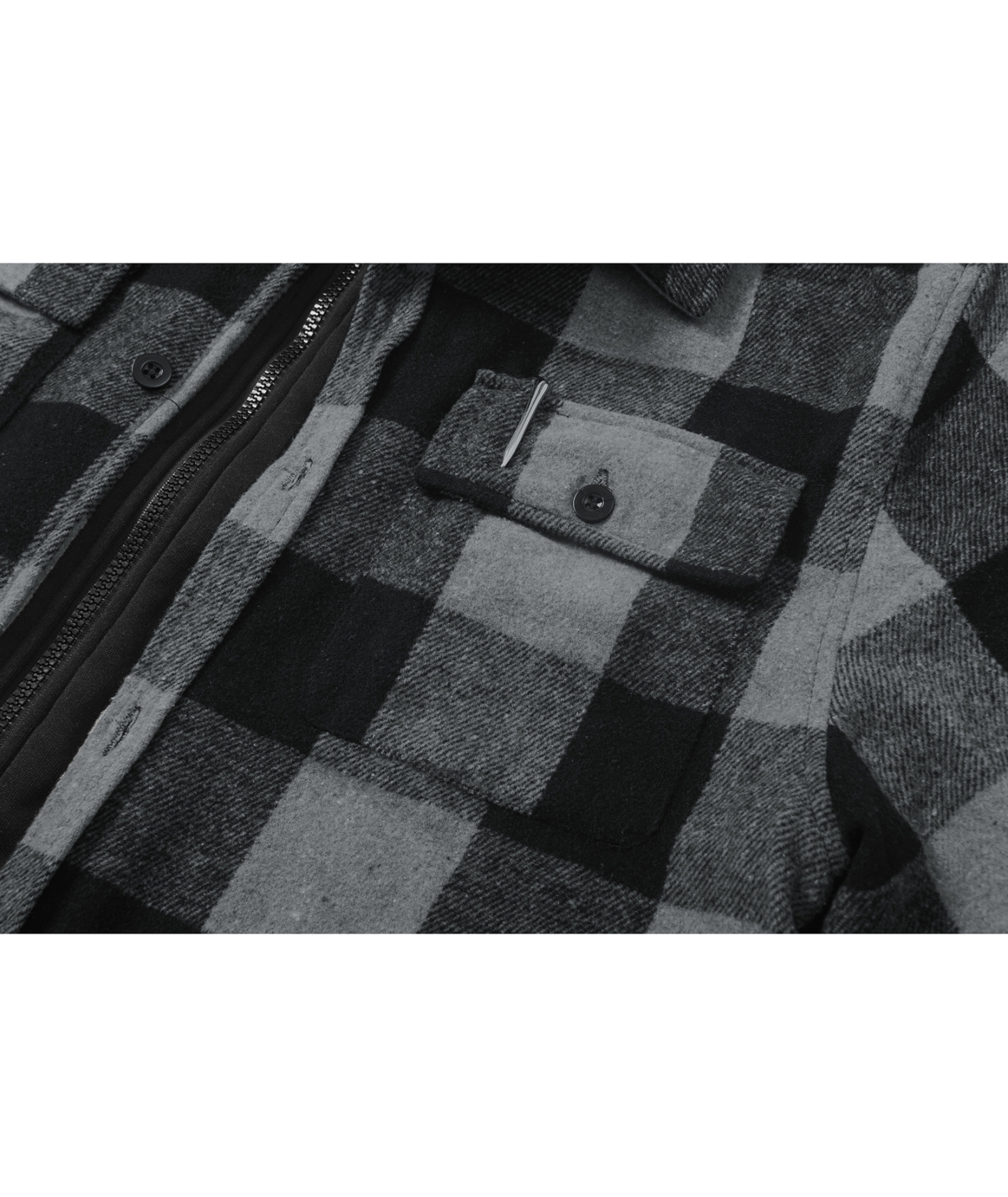 ZITY Men's Full Zipper Long Sleeve Fleece Plaid Hoodie-CUMJA04083