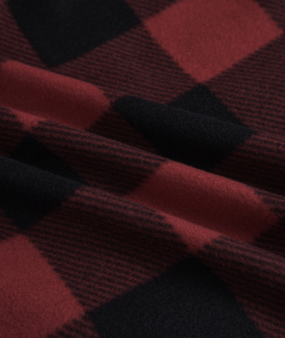 ZITY Men's Full Zipper With Pockets Fleece Plaid Hoodie-EUMFJ130