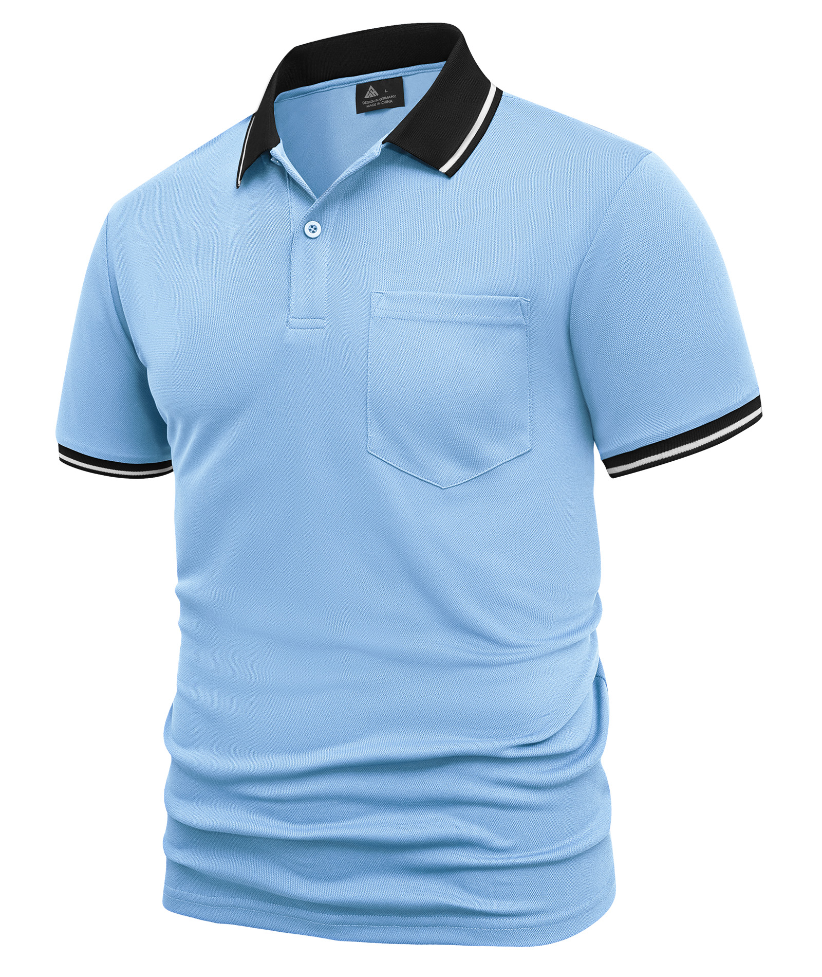 ZITY Men's Contrast Collar Slim Fit Polo Shirt-CUMPO05144