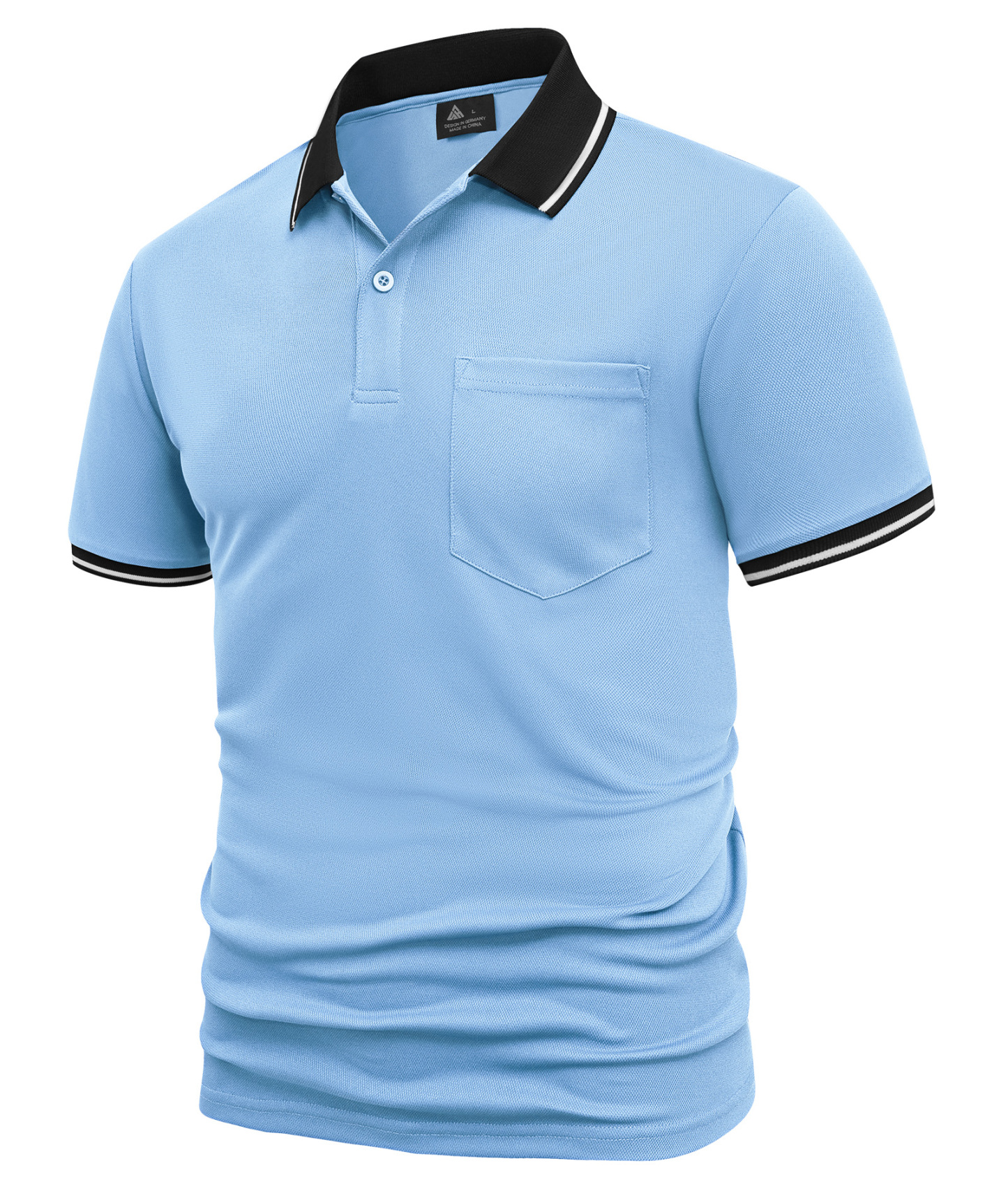 ZITY Men's Contrast Collar Slim Fit Polo Shirt-CUMPO05144