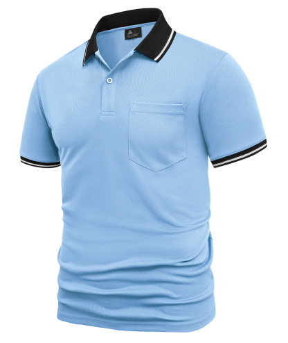 ZITY Men's Contrast Collar Slim Fit Polo Shirt-CUMPO05144