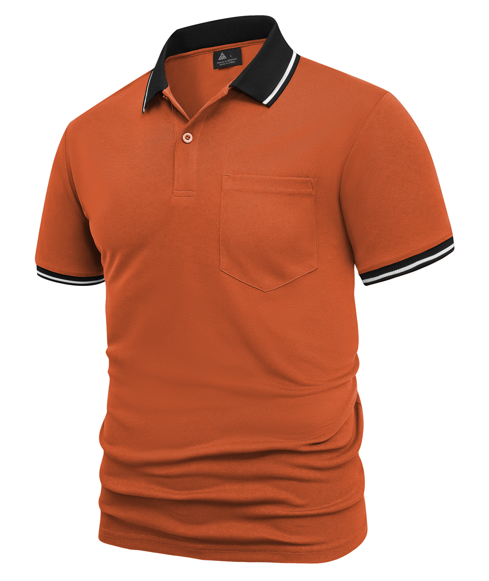 ZITY Men's Contrast Collar Slim Fit Polo Shirt-CUMPO05144