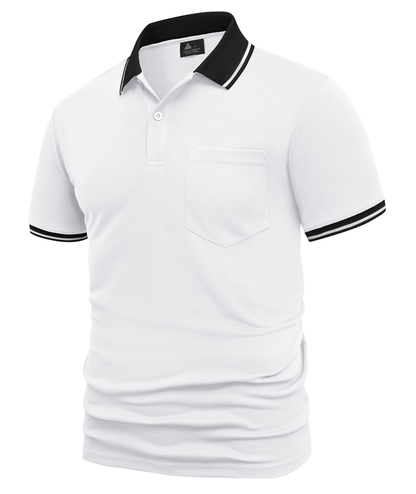 ZITY Men's Contrast Collar Slim Fit Polo Shirt-CUMPO05144