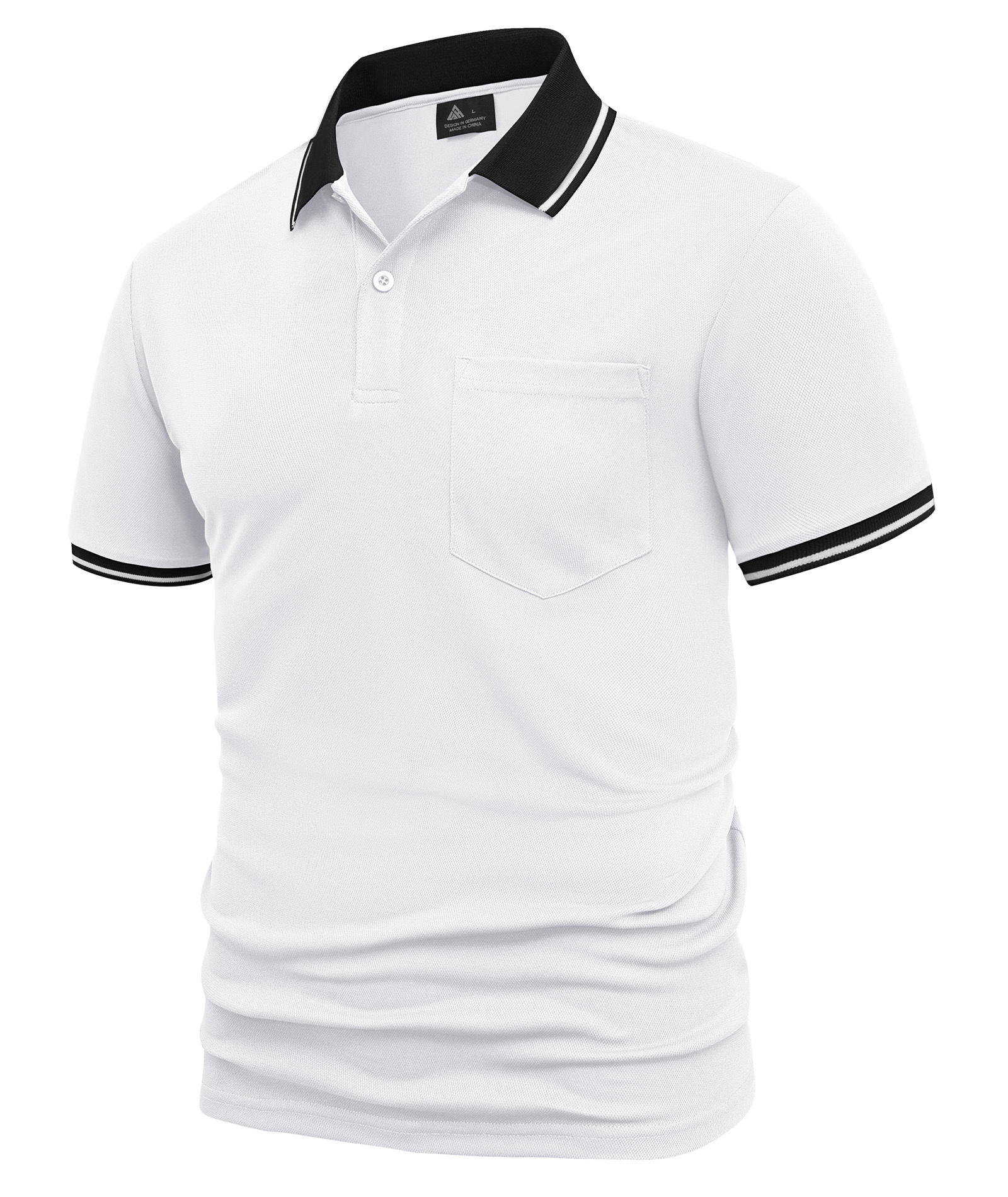 ZITY Men's Contrast Collar Slim Fit Polo Shirt-CUMPO05144