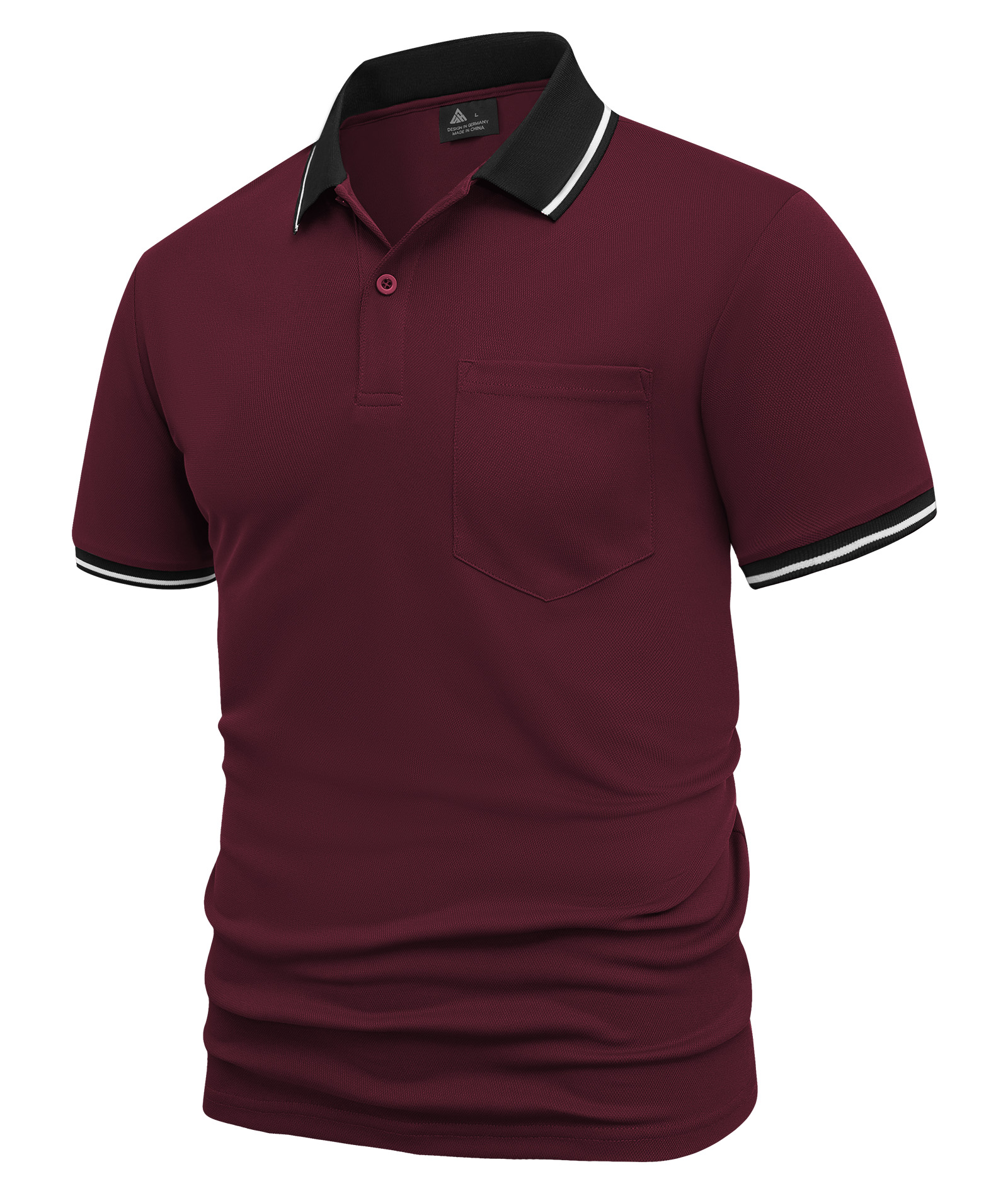 ZITY Men's Contrast Collar Slim Fit Polo Shirt-CUMPO05144