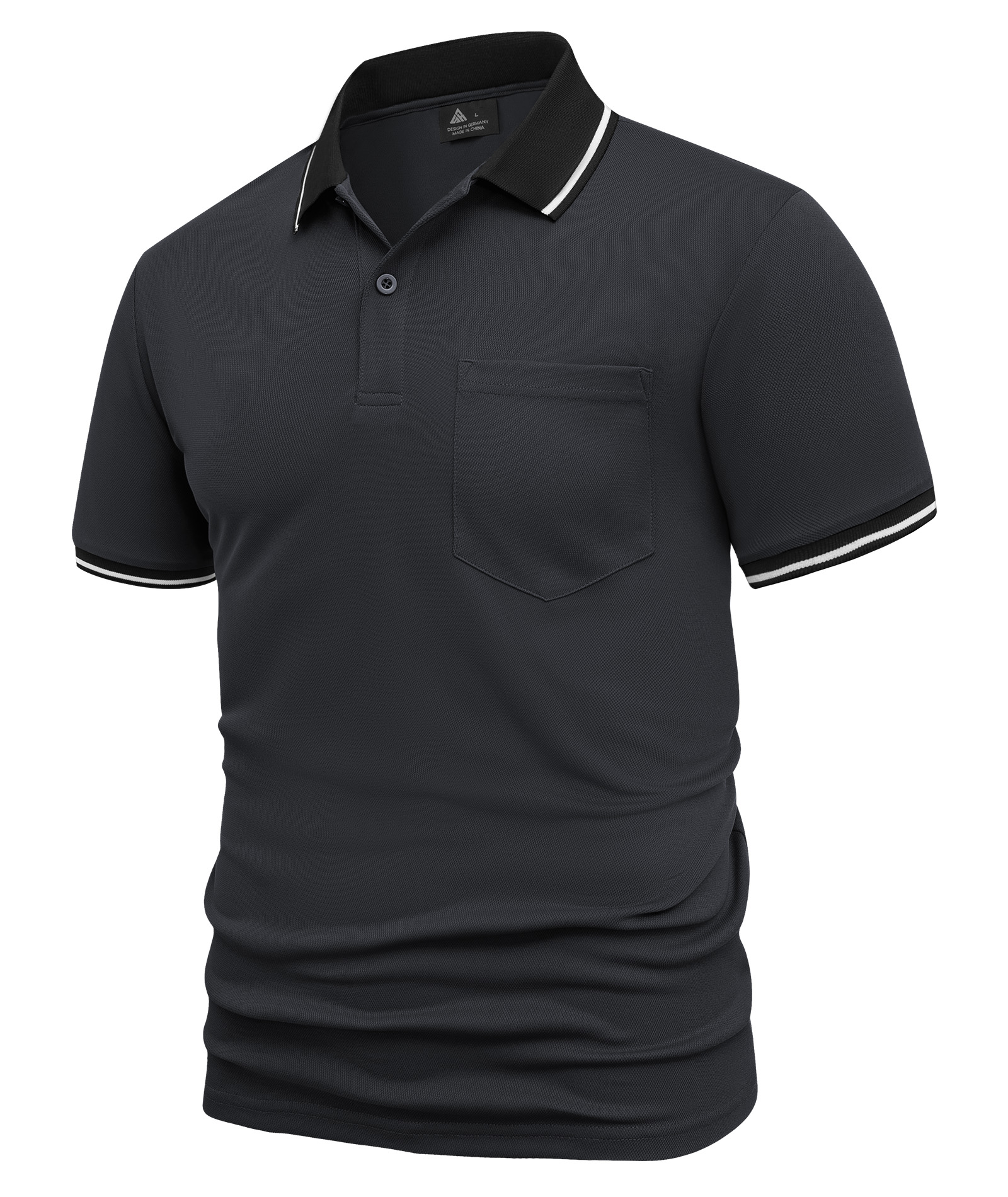 ZITY Men's Contrast Collar Slim Fit Polo Shirt-CUMPO05144