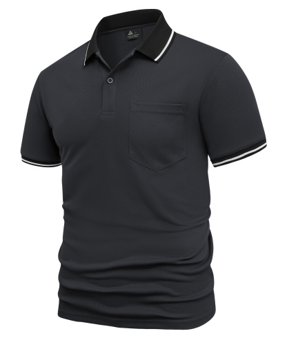 ZITY Men's Contrast Collar Slim Fit Polo Shirt-CUMPO05144