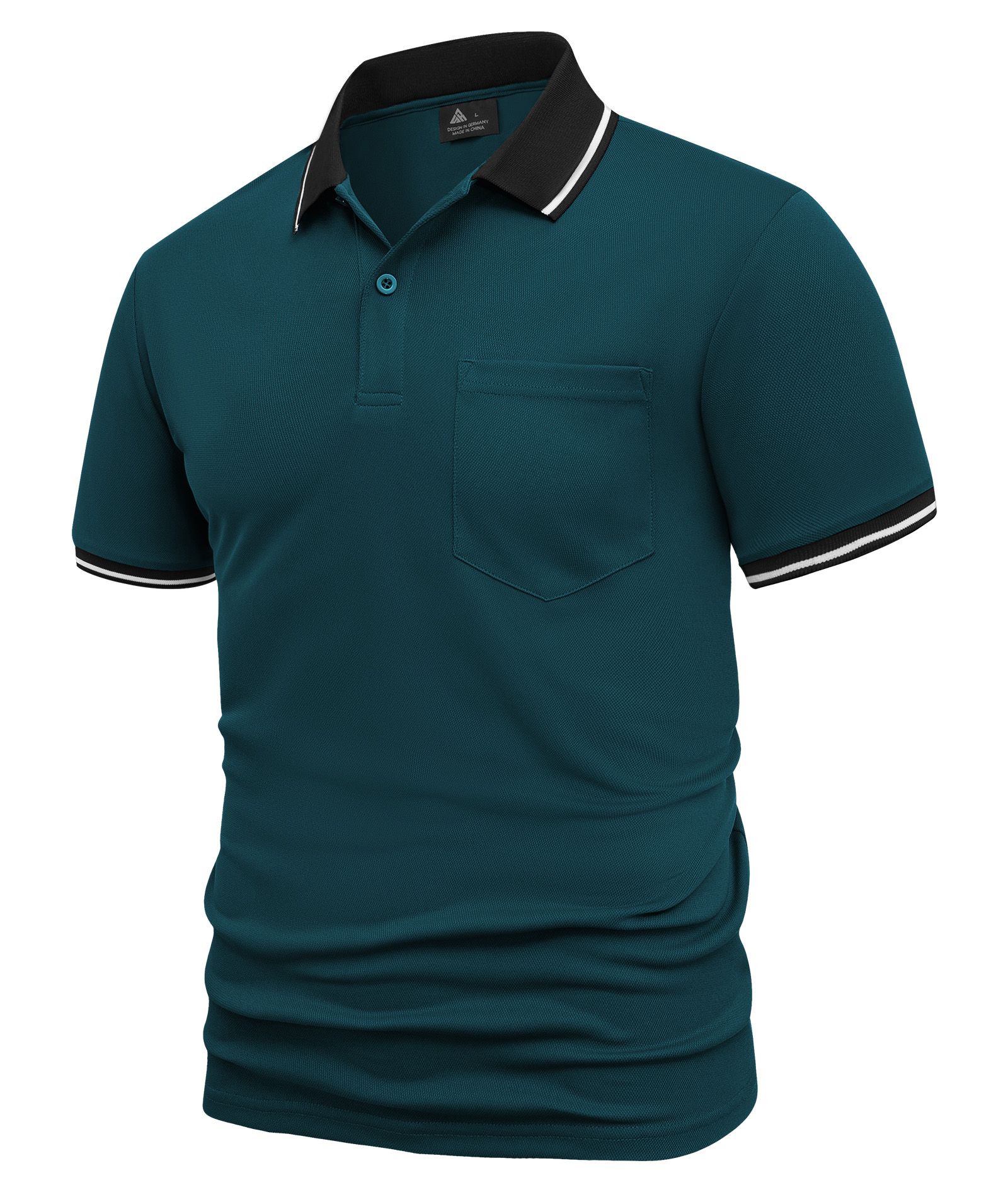 ZITY Men's Contrast Collar Slim Fit Polo Shirt-CUMPO05144