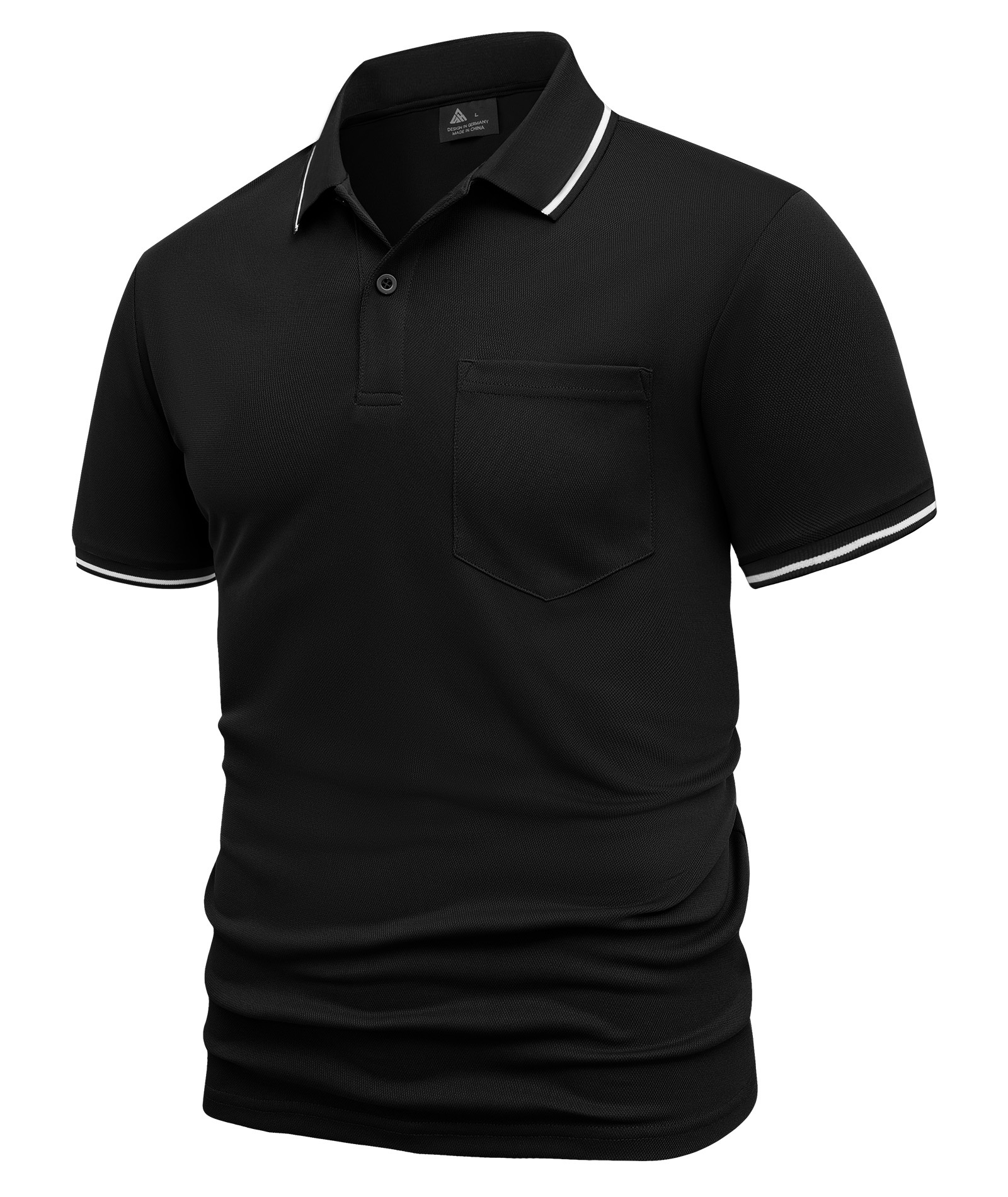 ZITY Men's Contrast Collar Slim Fit Polo Shirt-CUMPO05144